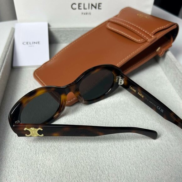 Celine Brown Triomphe 01 Oval Sunglasses - Picture 4 of 7